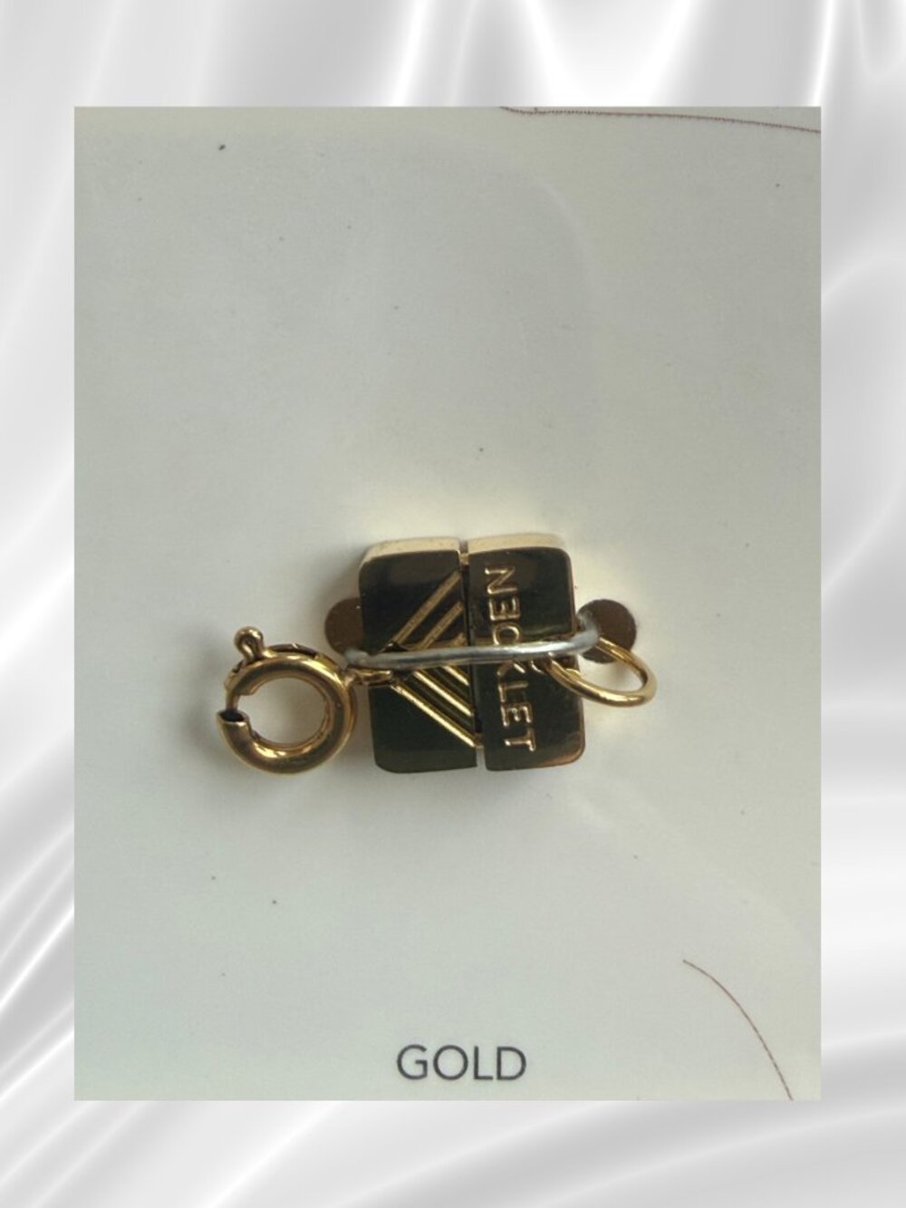 Necklet Gold Single Layering Clasp Magnetic Necklace Detangler 18k Plated
